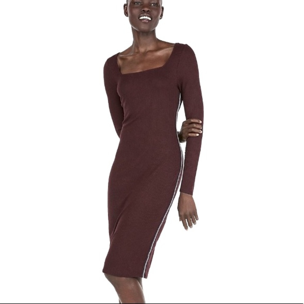 Express Ribbed Square Neck Sheath Dress